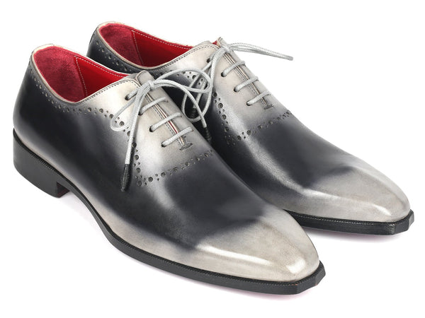 Paul Parkman Men's Gray Hand-Painted Oxfords (ID#AG445GRY) - WKshoes