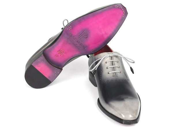 Paul Parkman Men's Gray Hand-Painted Oxfords (ID#AG445GRY) - WKshoes