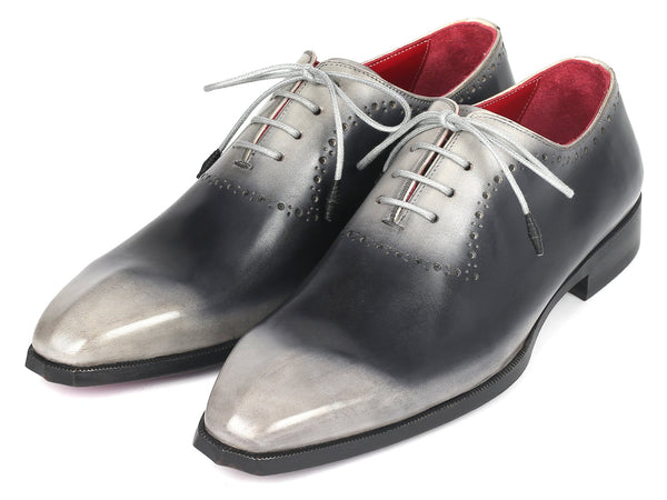 Paul Parkman Men's Gray Hand-Painted Oxfords (ID#AG445GRY) - WKshoes