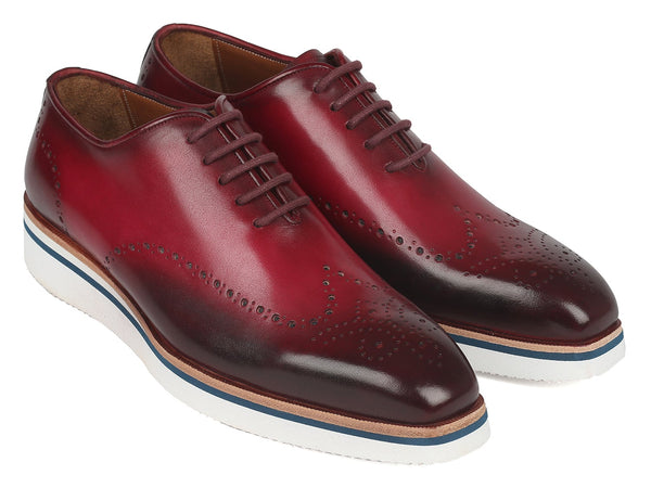 Paul Parkman Men's Smart Casual Wingtip Oxfords Bordeaux (ID#188-BRD) - WKshoes