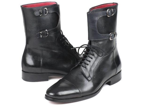 Paul Parkman Men's High Boots Black Calfskin (ID#F555-BLK) - WKshoes