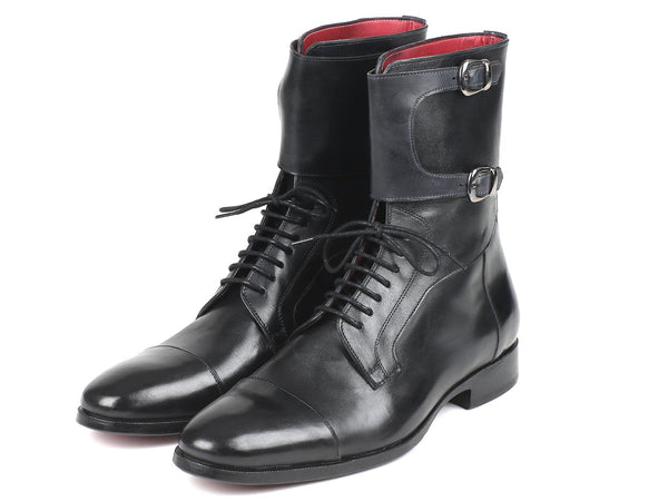 Paul Parkman Men's High Boots Black Calfskin (ID#F555-BLK) - WKshoes
