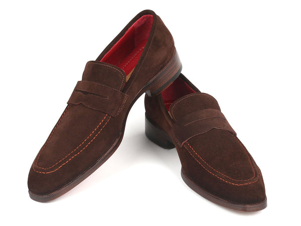 Paul Parkman Men's Penny Loafers Brown Suede (ID#10SD83) - WKshoes