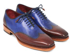 Paul Parkman Men's Goodyear Welted Blue & Brown Wingtip Oxfords - WKshoes