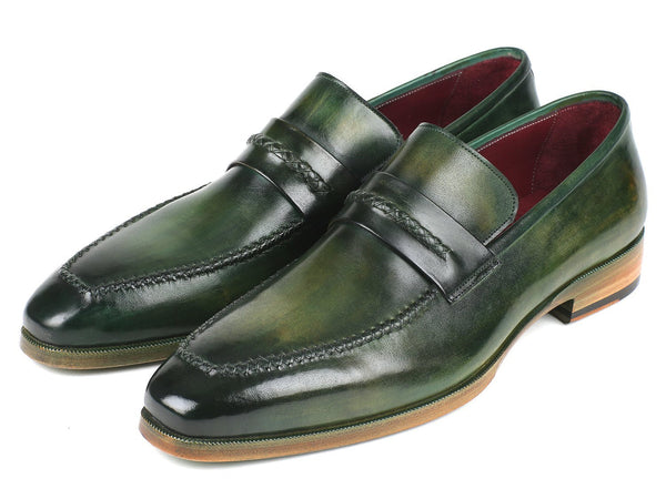 Paul Parkman Men's Green Loafer Shoes - WKshoes