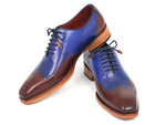Paul Parkman Men's Goodyear Welted Blue & Brown Wingtip Oxfords - WKshoes