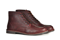 Hound and Hammer Men's Laced Leather Boots, Oxblood - WKshoes
