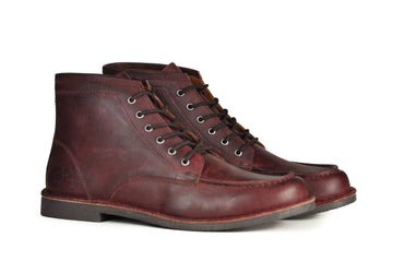 Hound and Hammer Men's Laced Leather Boots, Oxblood
