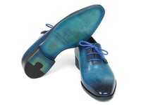 Paul Parkman Men's Blue & Navy Medallion Toe Oxfords - WKshoes
