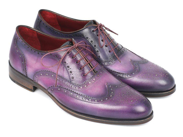 Paul Parkman Purple & Navy Calfskin Wingtip Oxfords - WKshoes